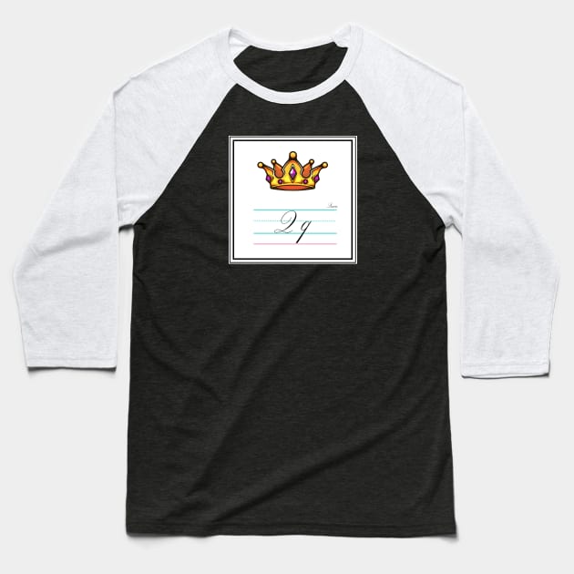 Queen Queer Alphabet Cards Baseball T-Shirt by 3mosCreatives